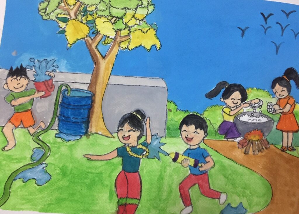 ミャンマー伝統水祭（8歳）