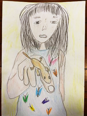 ヤモリつかまえた