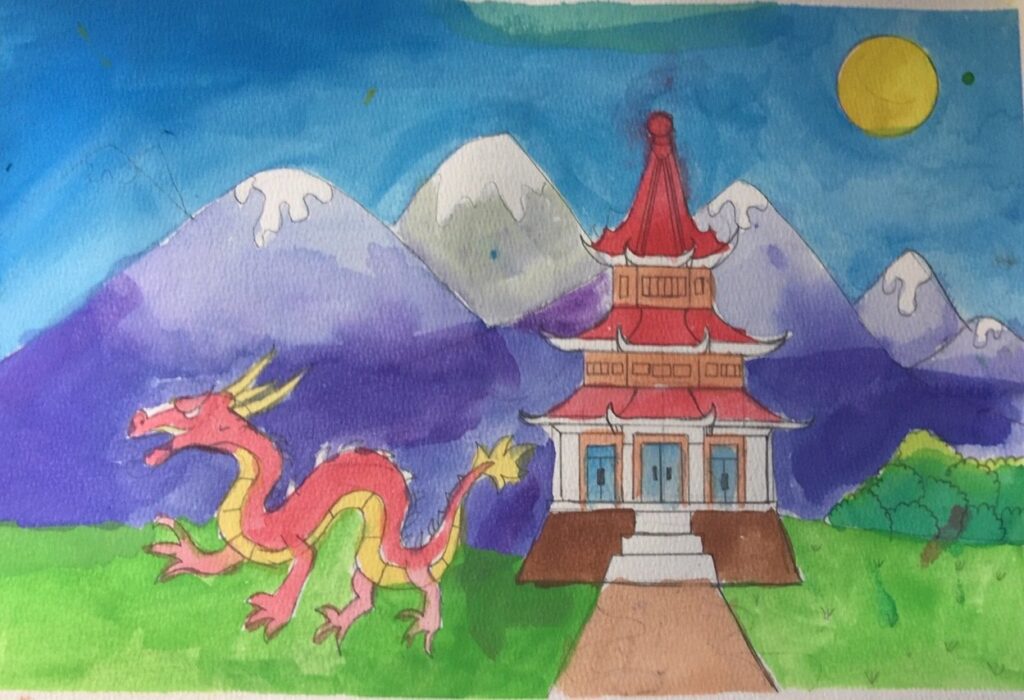 中国の寺院（8歳）